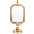Vintage Gold Makeup Mirror Tabletop with Stand