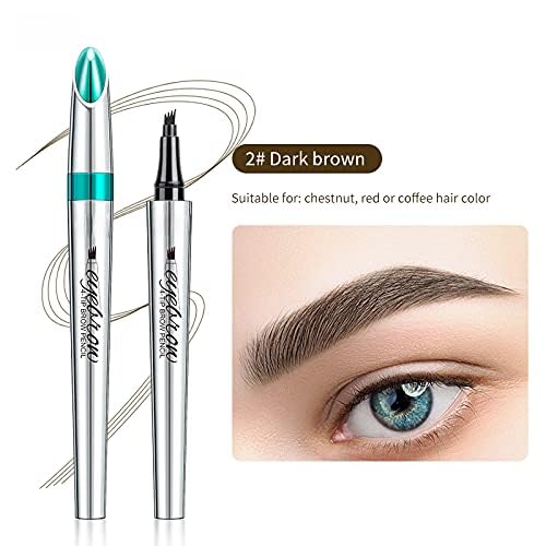 Edlike Microblading Eyebrow Pen - 4 Point, Waterproof, Dark Brown