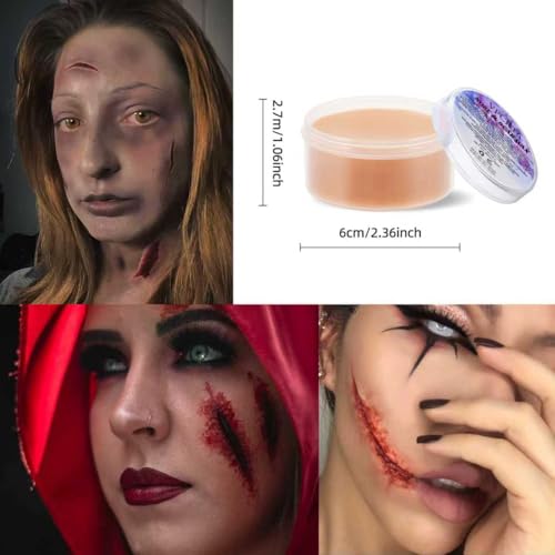 Professional SFX Makeup Kit - Special Effects Makeup Set with Scar Wax, Coagulated Blood, Black Tooth Paint, Sponges for Halloween, Theatre, Cosplay