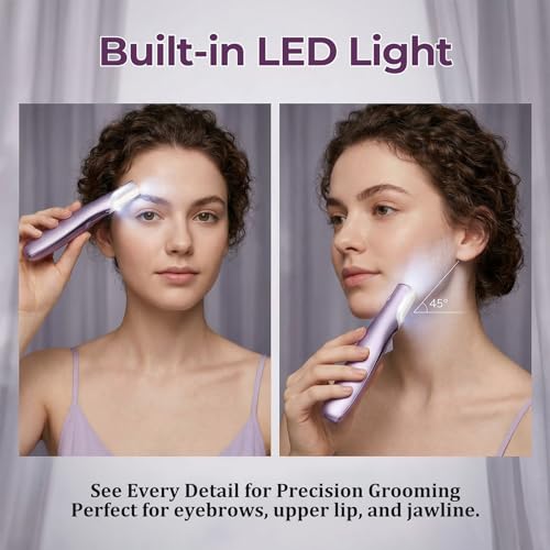 Sonic Dermaplaning Tool for Women, Rechargeable Electric Razor with 14 Blades