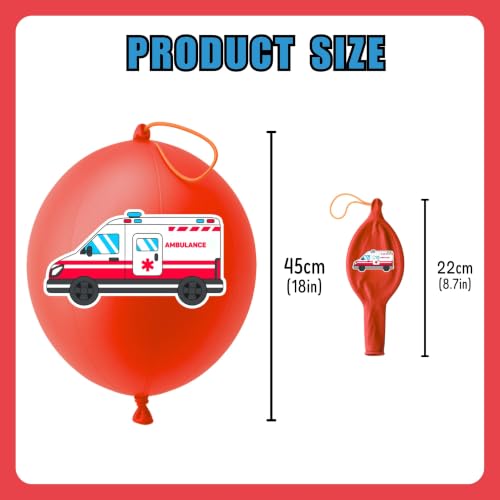 Emergency Vehicle Party Favors Set 72-Piece with Balloons & Tattoos