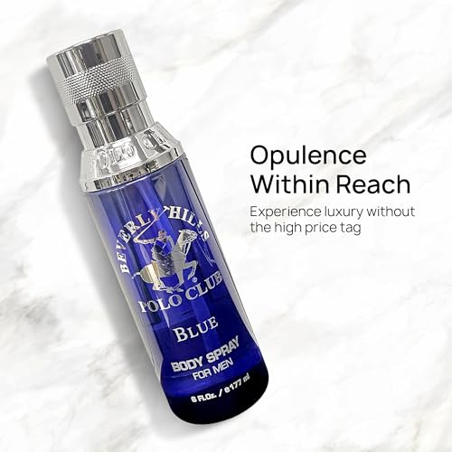 Beverly Hills Polo Club Blue Body Spray for Men, 6oz
