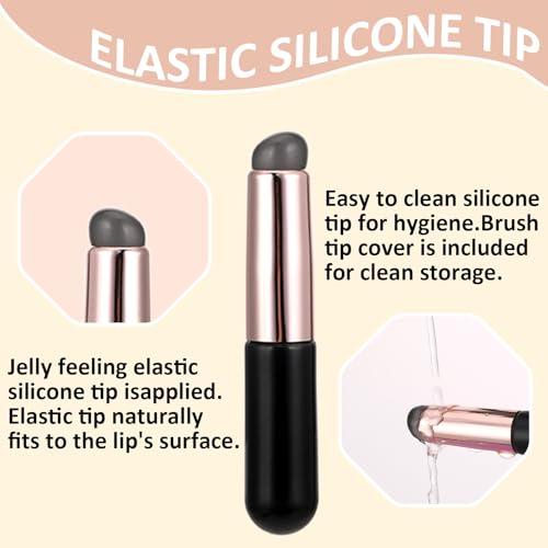 Silicone Lip Brush Set 3-Pcs with Dust Caps