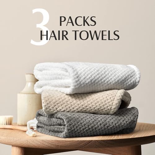 Microfiber Hair Towel Wrap 3-Pack | 30x10 Quick-Dry
