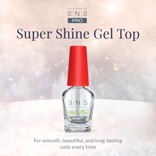 SNS Gel Top Coat for Dip Powder - Fast-Drying High-Shine Finish, 0.5 fl oz