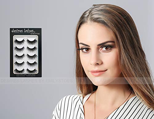 3D Faux-Mink Eyelashes 5 Pairs Multipack - Reusable