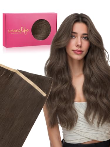 Tape In Weft Hair Extensions 18'' Remy Human Hair Light Ash Brown
