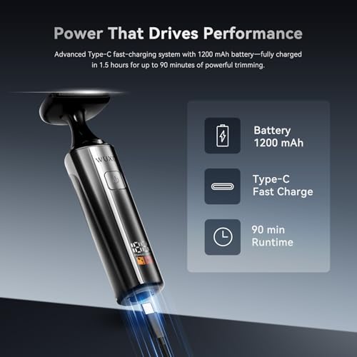 WUXO Electric Back Shaver & Groin Hair Trimmer with LED Display