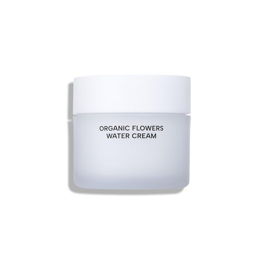 Whamisa Organic Flowers Water Cream - Hydration and Elasticity for Sensitive and Dry skin, Organic 95.2%, Vegan(50ml/1.6 fl. oz.), Korean skincare, Quick absorbing, Lightweight skin quenching cream