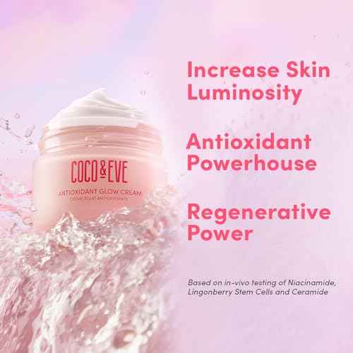 Coco & Eve Antioxidant Glow Cream. With Niacinamide, Hyaluronic Acid, & Ceramide to nourish, protect, repair & smoothen the skin. Suitable for sensitive skin (1.76 fl oz)
