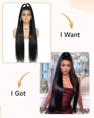 13x6 Lace Front Wig Human Hair 32" 200 Density Straight