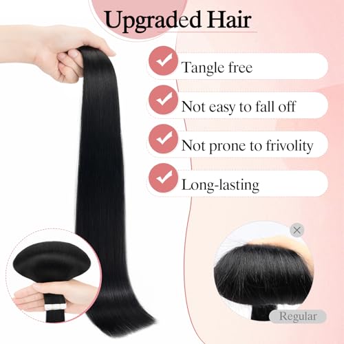 SEGO Double-Stitched Tape in Hair Extensions Human Hair Invisible Tape in Hair Extensions Long Straight Tape Hair Extensions for Women,16 Inch,#2 Dark Brown,20pcs 46g