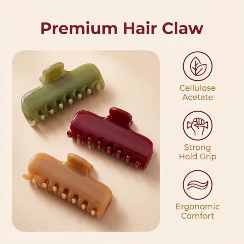 3.8 Inch French Acetate Hair Claw Clips for Women