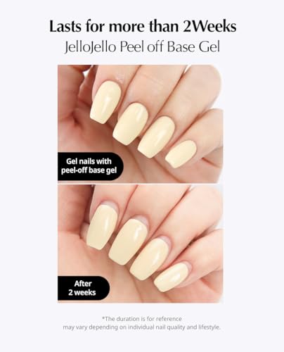 JelloJello Peel-Off Gel Base Coat & One-Kill Remover Set (10ml / 30ml)