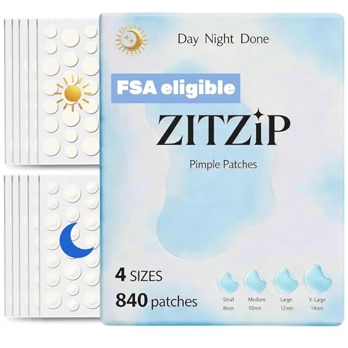 Hydrocolloid Acne Patches 840 Count - Day & Night Pimple Stickers