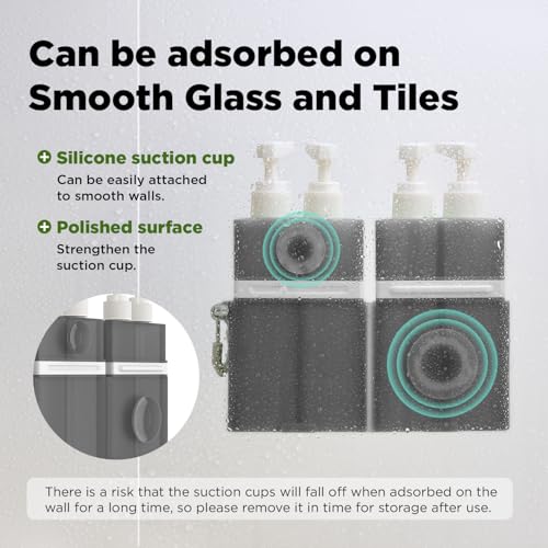 4x 55ml Travel Bottles Set with Suction Cup Storage Box