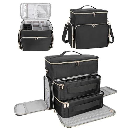 Nail Polish Organizer Case, Large Nail Polish Holder Hold 64 Bottles (15ml/0.5 fl.oz), Large Capacity for Nail Polish, Nail Lamp, Nail Art Accessories, 3 in 1 Storage Bags