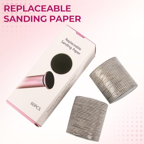 Replaceable Sandpaper Discs for Electric Foot File - 60 Pack (80/100 Grit)