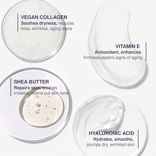 Collagen & Vitamin E Face Moisturizer - Dermatologist Tested, Anti Aging, Korean Skin Care - Hydrates, Strengthens Moisture Barrier, Smooth Makeup - Vegan, Clean Beauty - 1.69 Fl Oz