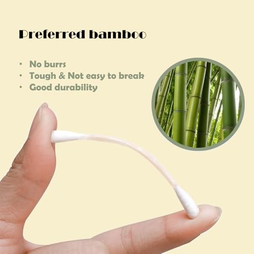 Eco-Friendly Bamboo Cotton Swabs 500 Pack - Biodegradable & Gentle for Ear & Beauty Care