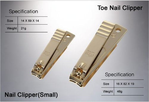 Korean Nail Clippers! World No. 1. Three Seven (777) Travel Manicure Grooming Kit Nail Clipper Set Made in Korea, Since 1975. (16000SVG), Gold