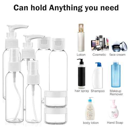 Cosywell Travel Size Bottles for Toiletries 13 Pack 2oz TSA Approved Toiletry Bottles Leak Proof Travel Kit for Women Shampoo Lotion Skincare Cosmetic Container Travel Essentials(White)