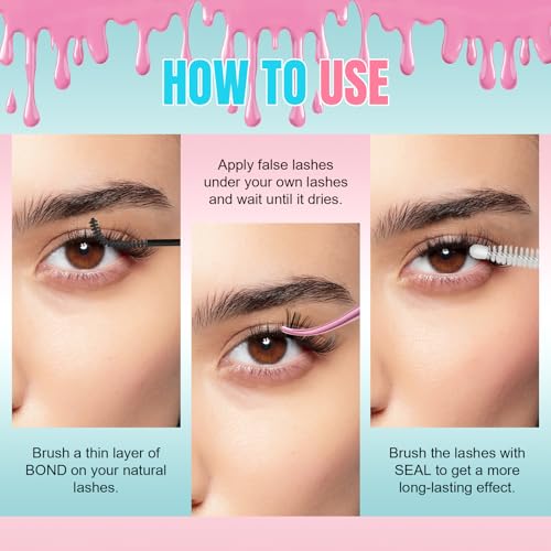 GEMERRY Lash Bond and Seal Waterproof Lash Cluster Glue Eyelash Glue for Eyelash Clusters DIY Use at Home