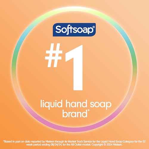 Softsoap Juicy Peach Liquid Hand Soap, Kitchen and Bathroom Hand Soap, Rich Fruity Scent, 50 fl oz Refill Bottle