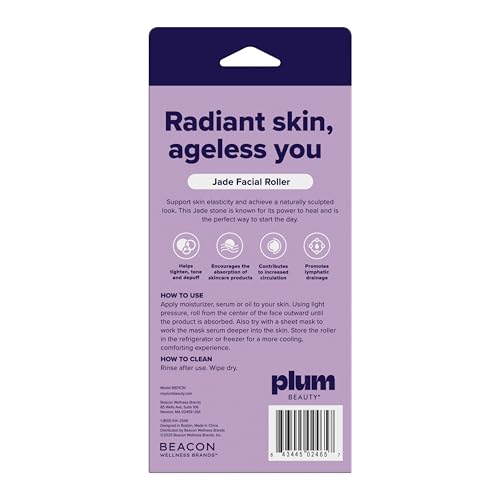 Plum Beauty Jade Roller - Face Massage Tool for Lifting & Drainage
