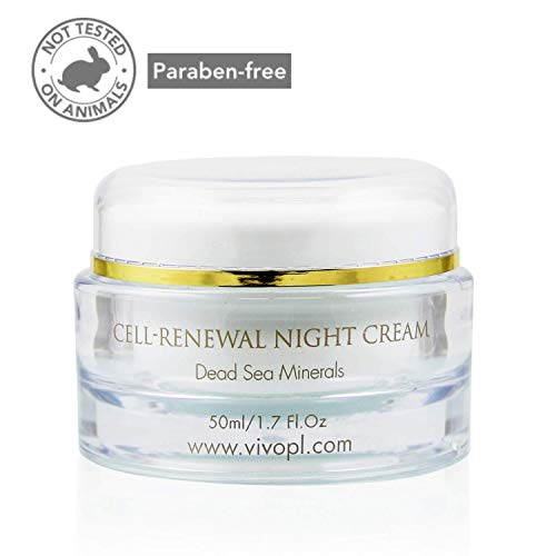 Vivo Per Lei Dead Sea Night Cream - Anti Aging Night Cream for Face - 1.7 Fl.Oz - Moisturizing Night Cream with Shea Butter - Night Facial Cream for Youthful Skin - Cell Renewal Night Cream