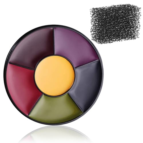 6-Color Bruise Wheel SFX Makeup Kit with 3 Stipple Sponges