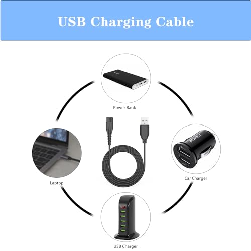 Charger for Meridian Grooming Electric Shaver Trimmer, Replacement Charger Cord Charging Cable Compatible with Meridian, 5V Power Cord Adapter