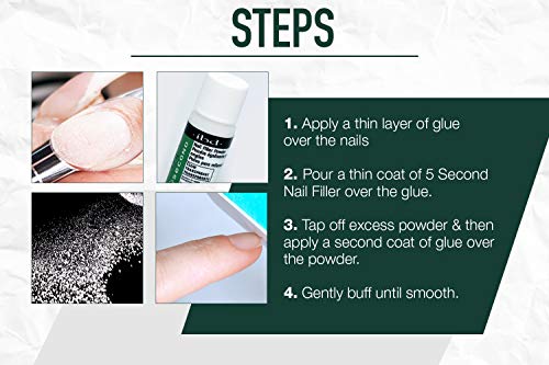 IBD 5 Second Nail Filler Powder - Repair for Cracked & Split Nails, 3-Pack
