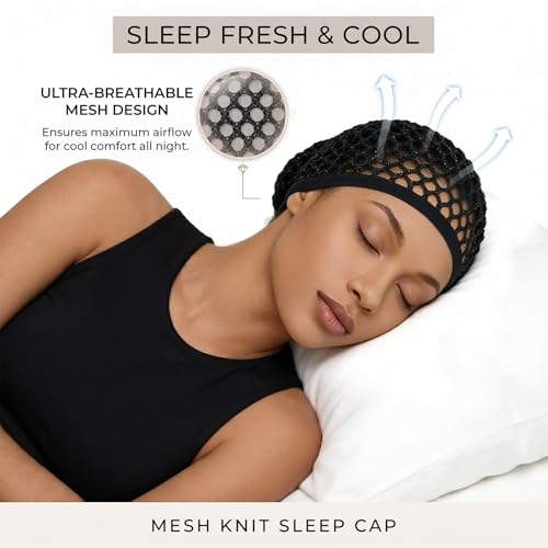 Premium Mesh Hair Net for Sleeping – Soft Band, Breathable Crochet Wrap