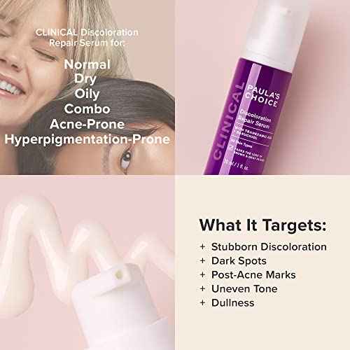 Paula's Choice CLINICAL Discoloration Repair Face Serum with Tranexamic Acid, Facial Serum for Stubborn Dark Spots, Post-Acne Marks & Sun Damage, Fragrance-Free, 1 Fl Oz