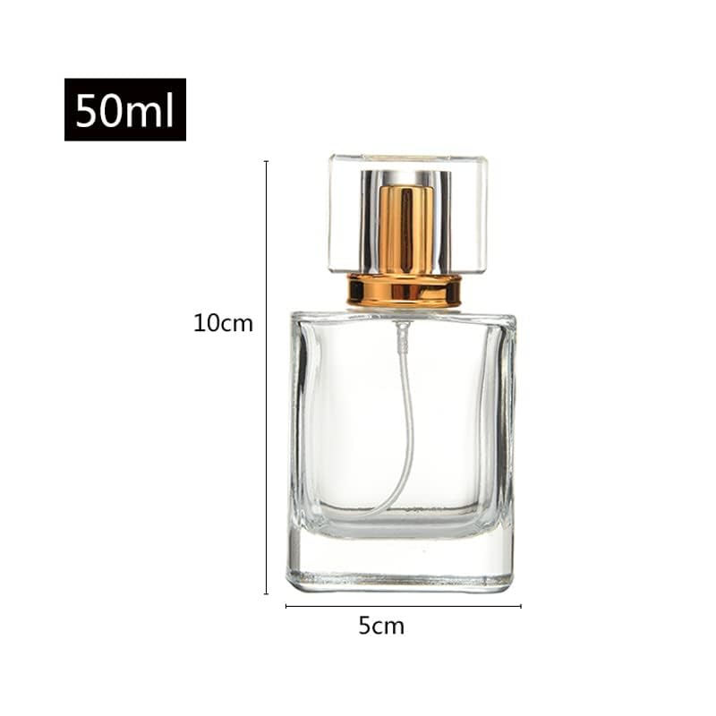 Enslz 50ml 1.7 OZ Refillable Glass Perfume Bottles Empty Travel Perfume Atomizer Perfume Spray Bottle with Funnels (Gold)
