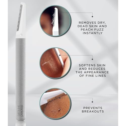 Dermaplaning Tool for Women ? At-Home Facial Exfoliation Razor ? Removes Peach Fuzz & Dead Skin for Smoother, Brighter-Looking Skin
