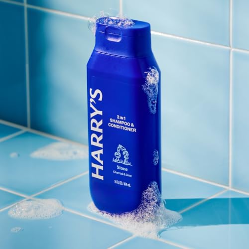 Harry's Men's 2 in 1 Shampoo and Conditioner for All Hair Types - New Stone Scent - (3 Pack) 14 fl oz - No Parabens or Sulfates