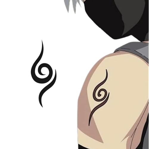 Anbu Tattoo, Ninja Spiral Shinobi Leaf Design, Kakashi Temporary Tattoo Anime Cosplay, Lasts Up To 2 Weeks