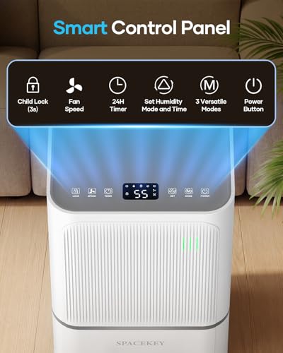 34 Pints Dehumidifier for Large Spaces with Drain Hose