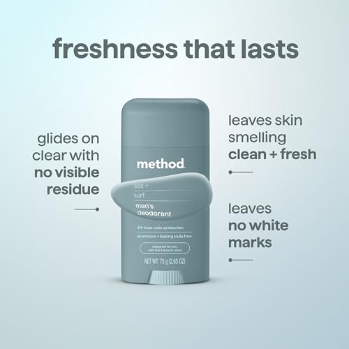 Men's Deodorant Stick - Sea + Surf, Aluminum-Free, 2.65oz