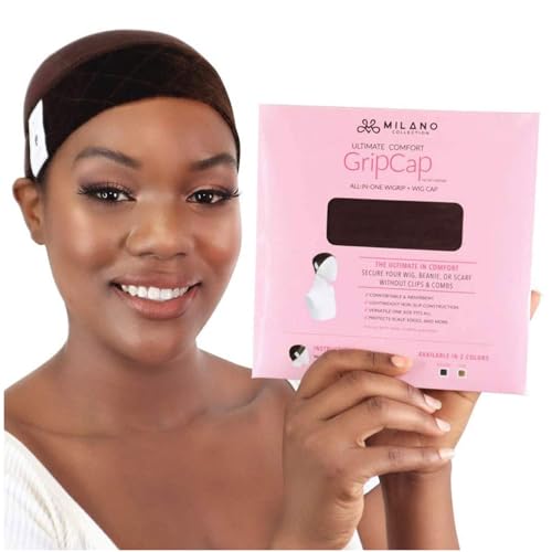 Milano Collection Non-Slip Wig Grip Cap - Adjustable Comfort Band, Brown