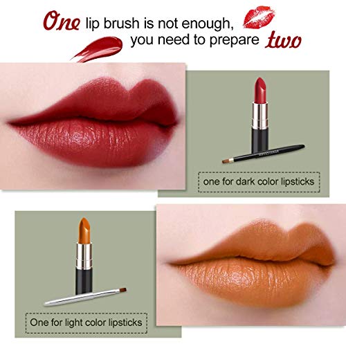 Retractable Lip Brush Applicator - Professional Flat Bristle Makeup Brush