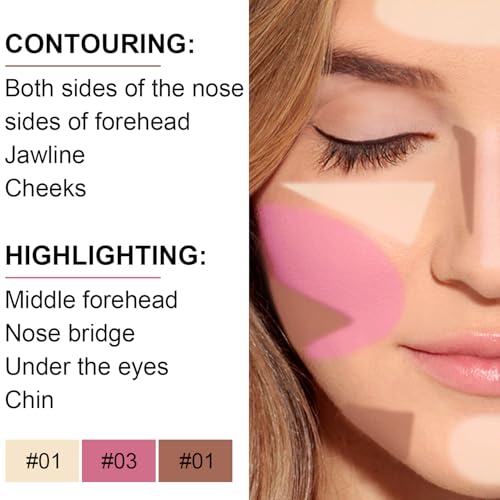 Contour Stick Makeup Kit, 6 Colors with Highlighter & Bronzer