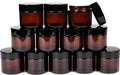 Vivaplex 2 oz Amber Glass Jars with Lids - 12 Pack