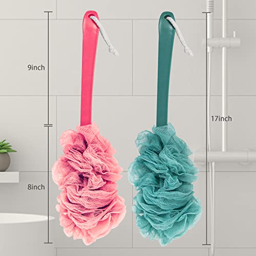 Back Scrubber with Long Handle Loofah Sponge Brush (2-Pack)