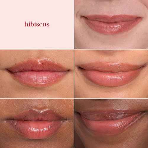 Burt's Bees Lip Tint Balm, Long Lasting 2 in 1 Duo Tinted Balm Formula, Color Infused with Hydrating Shea Butter for a Natural Looking Buildable Finish, Hibiscus, 1 Tube