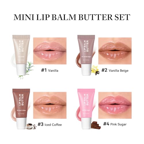 4-Piece Hydrating Lip Gloss Set - Shiny Jelly Finish