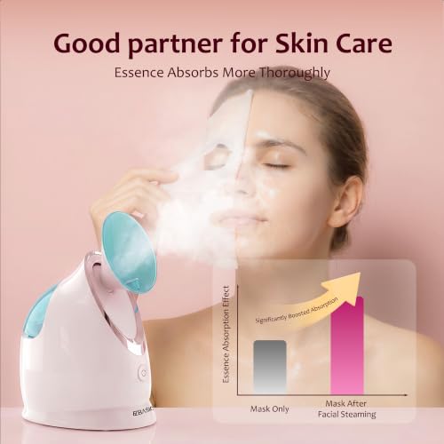 EZBASICS Nano Ionic Facial Steamer Warm Mist Face Spa with 5-Piece Skin Kit