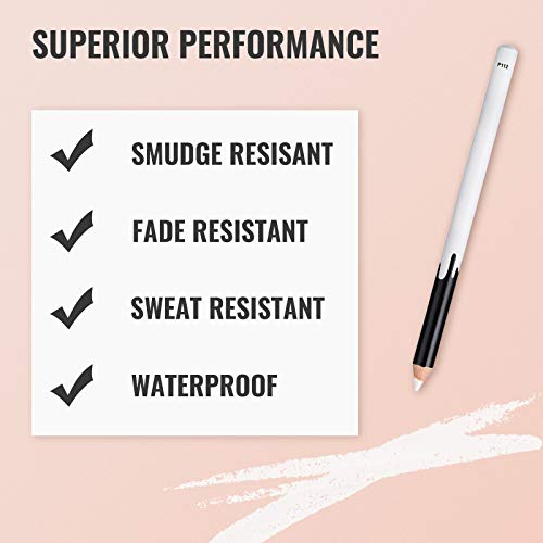 Erinde White Eyeliner Pencil Set - 12 Pack Waterproof